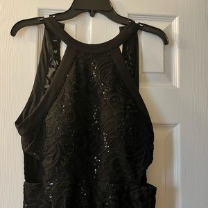 Sequin Hearts Black Gown Size 7